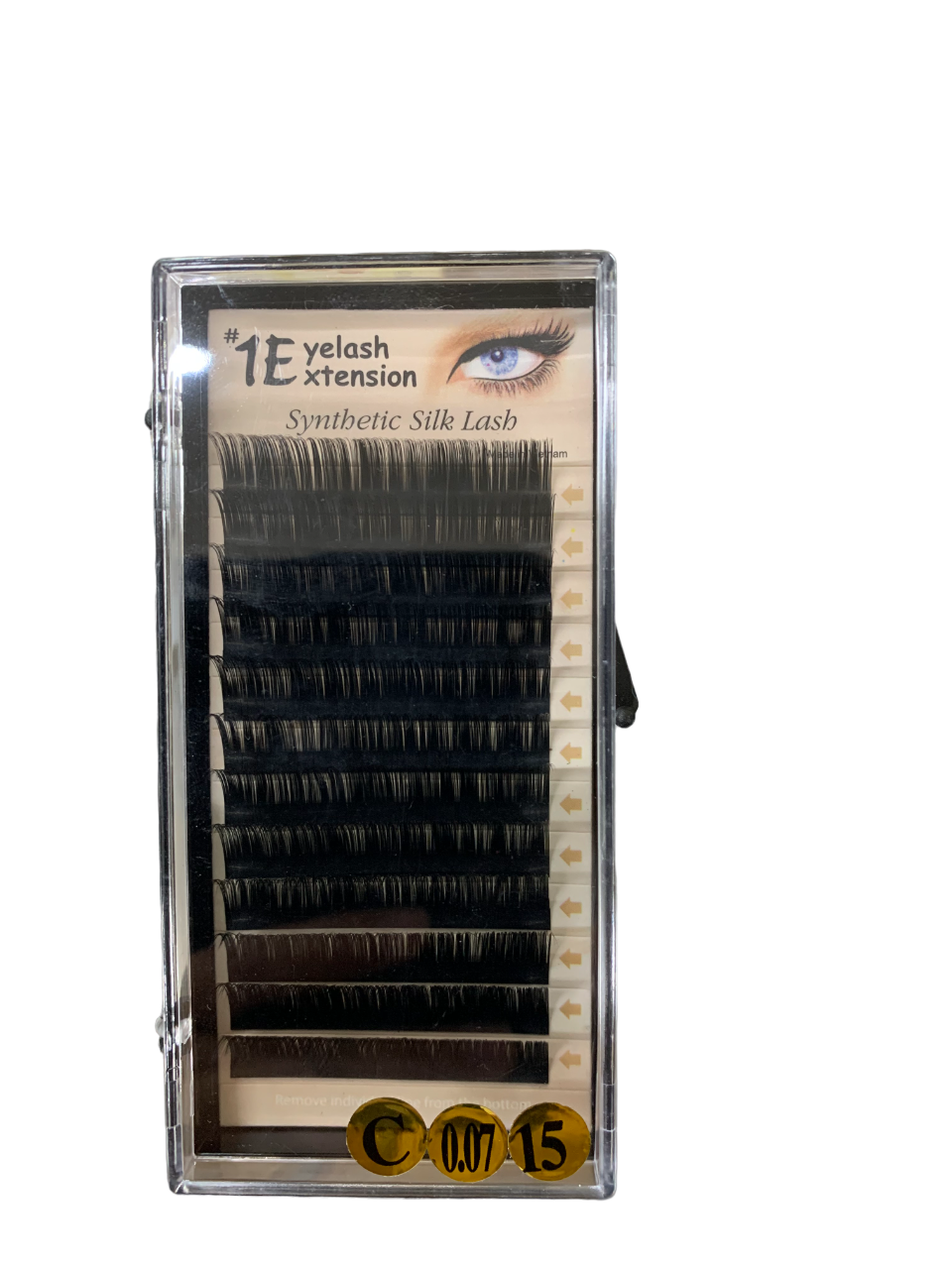 1E Eyelash Extension Synthetic Silk Lash C-0.07-15